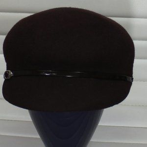 Nine West Wool Hat Brown newsboy classic One size